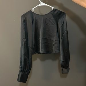 Black satin blouse